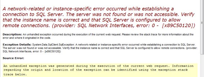 LocalDb Exception in MVC 5